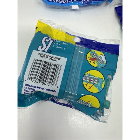22 NOS Schick Slim Twin Disposable Razors Sensitive & Regular Vintage NEW - Picture 6 of 7